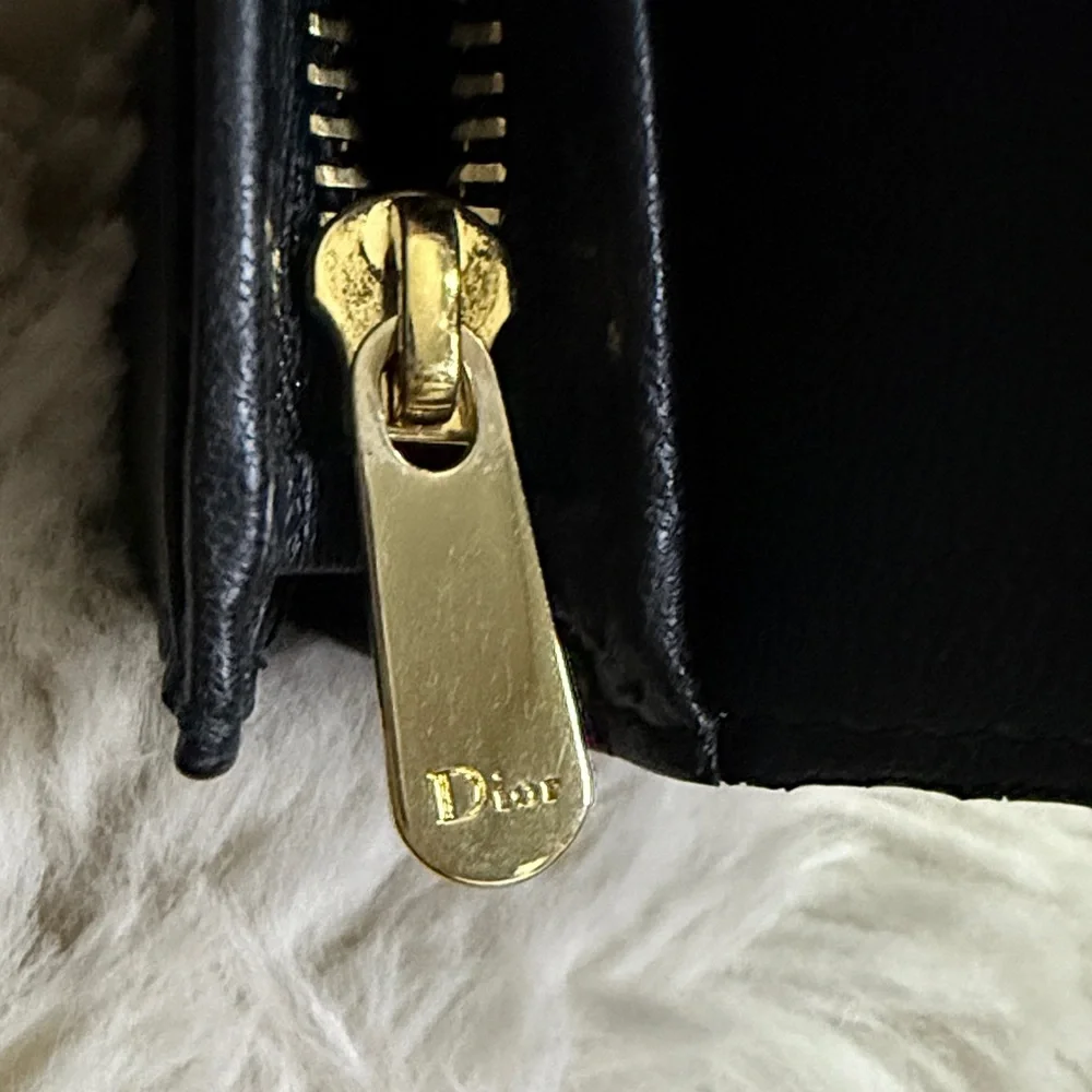 Dior Black Wallet with Gold Accent